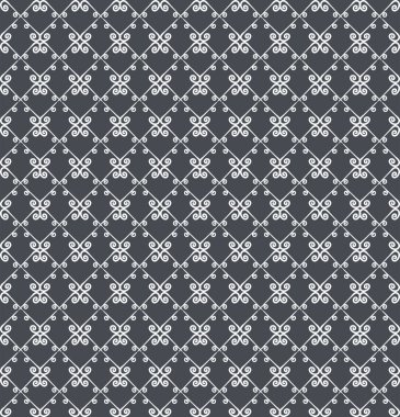 Süs seamless modeli. Gri ve beyaz renkler. Duvar kağıdı, tekstil, ambalaj, baskı, iç, zemin, kumaş sonsuz şablonu. Soyut doku. Tasarım için geleneksel etnik süsleme.  