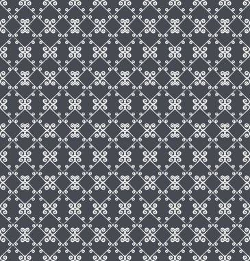Süs seamless modeli. Gri ve beyaz renkler. Duvar kağıdı, tekstil, ambalaj, baskı, iç, zemin, kumaş sonsuz şablonu. Soyut doku. Tasarım için geleneksel etnik süsleme.  