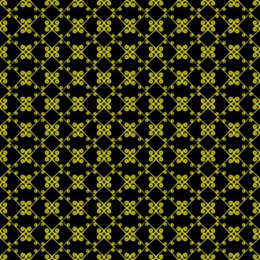 Süs seamless modeli. Siyah ve sarı renkler. Endlesstemplate duvar kağıdı, tekstil, ambalaj, baskı, iç, kat, kumaş. Soyut doku. Tasarım için geleneksel etnik süsleme.  