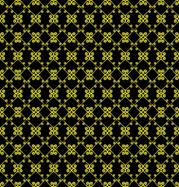 Süs seamless modeli. Siyah ve sarı renkler. Endlesstemplate duvar kağıdı, tekstil, ambalaj, baskı, iç, kat, kumaş. Soyut doku. Tasarım için geleneksel etnik süsleme.  