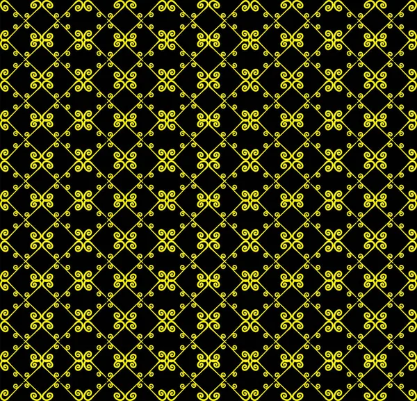 Ornamentale nahtlose Muster. schwarz und gelb. Endlosplatte für Tapeten, Textilien, Verpackung, Druck, Innenausstattung, Boden, Stoff. abstrakte Textur.traditionelles ethnisches Ornament für das Design. — Stockvektor