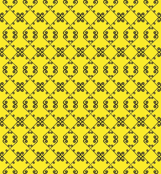 Süs seamless modeli. Siyah ve sarı renkler. Duvar kağıdı, tekstil, ambalaj, baskı, iç, zemin, kumaş sonsuz şablonu. Soyut doku. Tasarım için geleneksel etnik süsleme.  