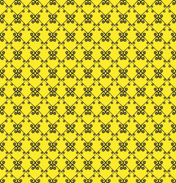 Süs seamless modeli. Siyah ve sarı renkler. Duvar kağıdı, tekstil, ambalaj, baskı, iç, zemin, kumaş sonsuz şablonu. Soyut doku. Tasarım için geleneksel etnik süsleme.  