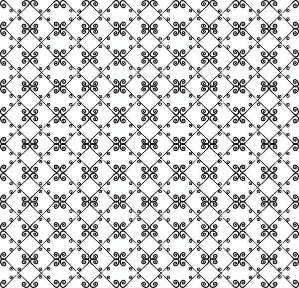 Motif ornemental sans couture. Couleurs noir et blanc. Modèle sans fin pour papier peint, textile, emballage, impression, intérieur, plancher, tissu. Texture abstraite.Ornement ethnique traditionnel pour le design . — Image vectorielle