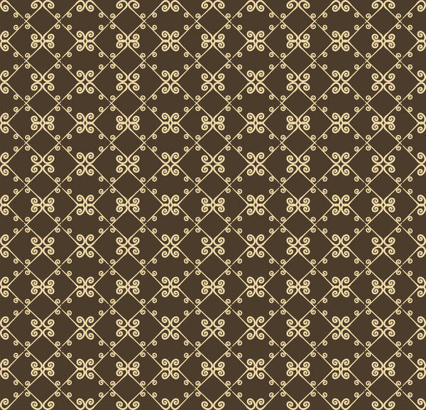 Ornamental seamless pattern. Beige and brown colors. Endless template for wallpaper, textile, wrapping, print, interior, floor, fabric. Abstract texture.Traditional ethnic ornament for  design.  