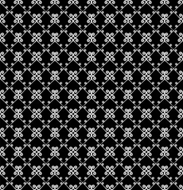 Süs seamless modeli. Siyah ve beyaz renkler. Duvar kağıdı, tekstil, ambalaj, baskı, iç, zemin, kumaş sonsuz şablonu. Soyut doku. Tasarım için geleneksel etnik süsleme.  