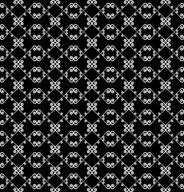 Süs seamless modeli. Siyah ve beyaz renkler. Duvar kağıdı, tekstil, ambalaj, baskı, iç, zemin, kumaş sonsuz şablonu. Soyut doku. Tasarım için geleneksel etnik süsleme.  