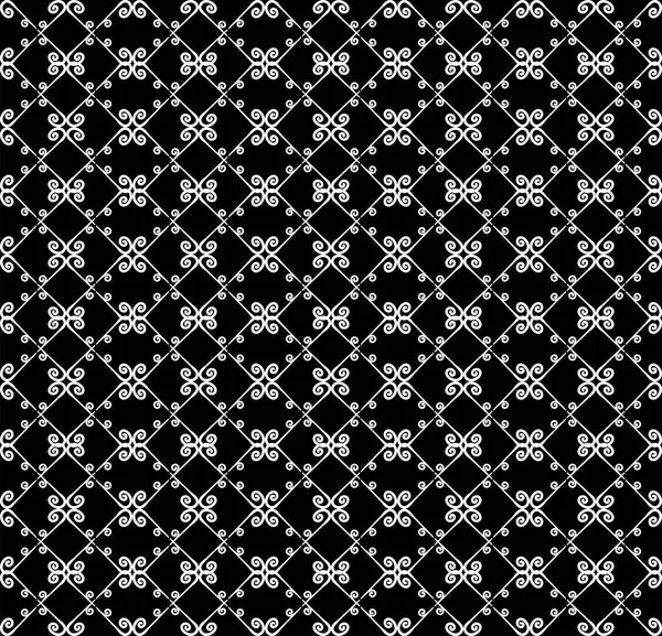 Patrón sin costura ornamental. Colores blanco y negro. Plantilla sin fin para papel pintado, textil, envoltura, impresión, interior, piso, tela. Textura abstracta.Adorno étnico tradicional para el diseño . — Vector de stock