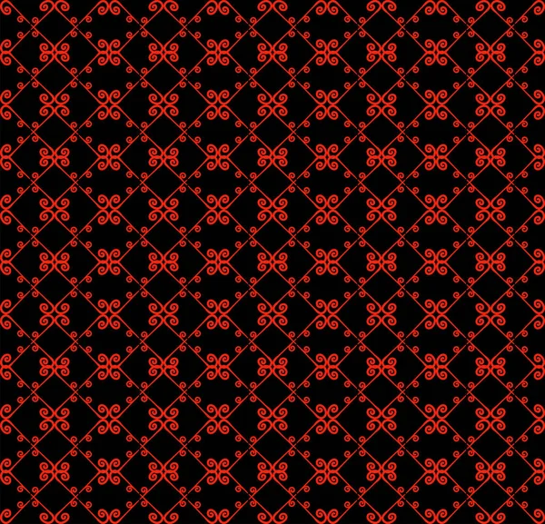 Motif ornemental sans couture. Couleurs noir et rouge. Modèle sans fin pour papier peint, textile, emballage, impression, intérieur, plancher, tissu. Texture abstraite.Ornement ethnique traditionnel pour le design . — Image vectorielle