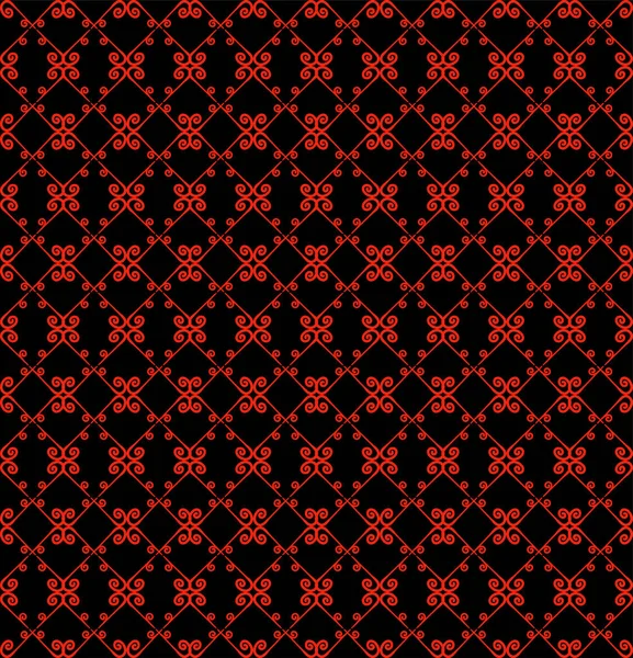 Motif ornemental sans couture. Couleurs noir et rouge. Modèle sans fin pour papier peint, textile, emballage, impression, intérieur, plancher, tissu. Texture abstraite.Ornement ethnique traditionnel pour le design . — Image vectorielle