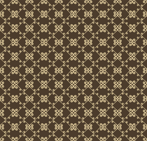 Ornamental seamless pattern. Beige and brown colors. Endless template for wallpaper, textile, wrapping, print, interior, floor, fabric. Abstract texture.Traditional ethnic ornament for  design.  