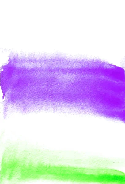 Carta con macchie viola e verdi. Pittura ad acquerello per il design. Astratto luminoso sfondo strutturato. Cartolina, striscione, logo, invito. Pittura a mano isolata su sfondo bianco. Illustrazione vettoriale . — Vettoriale Stock