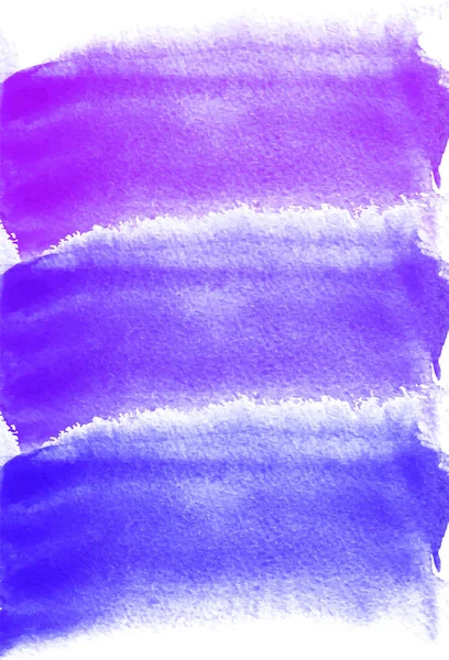 Carte avec taches d'aquarelle. Violet, lilas, bleu. Peinture pour votre design. Fond texturé lumineux abstrait. Illustration vectorielle. Texture peinte à la main pour bannière, logo, invitation, carte postale . — Image vectorielle