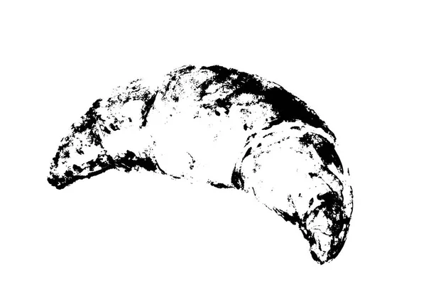 Croissant sketch. Elemento negro Aislado sobre fondo blanco. Ilustración vectorial dibujada a mano. Diseño dulce y postre — Archivo Imágenes Vectoriales
