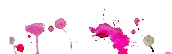 Acquerello rosa spruzzi e macchie su sfondo bianco. Pittura ad inchiostro. Illustrazione disegnata a mano. Arte astratta acquerello . — Vettoriale Stock
