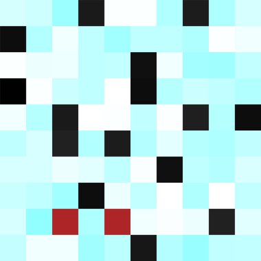 Kusursuz desen. Geometrik kare arkaplan. Mavi renkler. Piksel sanat tarzı. Vektör taşı. Soyut illüstrasyon..