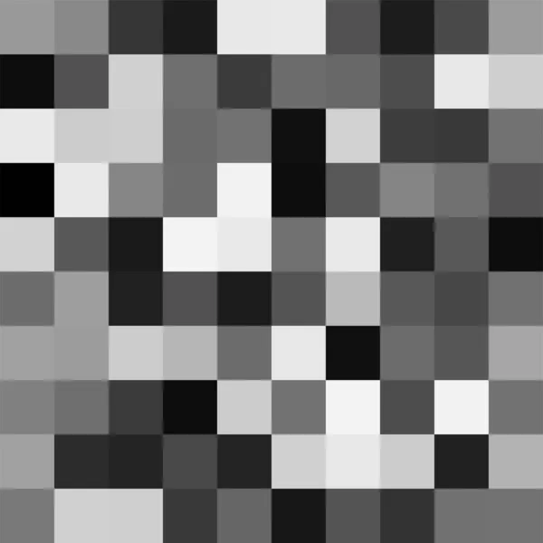 无缝图案。 几何正方形背景。 黑色、白色和灰色。 Pixel art style.Vector tile.Abstract illustration. — 图库矢量图片