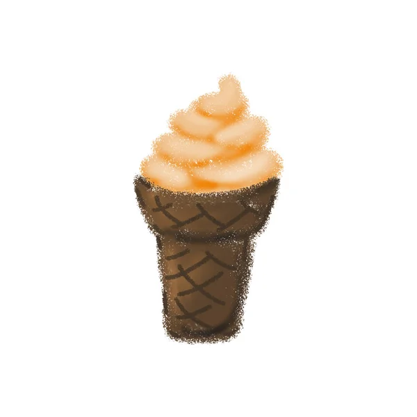 Барвисте морозиво у вафельному конусі ізольовано на білому тлі. Ілюстрація літньої їжі. солодкі заморожені десерти . — стокове фото