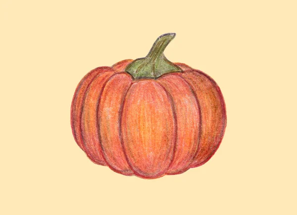 Иллюстрация Апельсиновой Тыквы Выделена Светлом Фоне Осенний Графический Значок Хэллоуин — стоковое фото