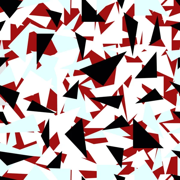 Üçgen arka plan. Kusursuz desen. Geometrik soyut doku. Kırmızı, beyaz ve siyah renkler. Çokgen mozaik tarzı. Vektör illüstrasyonu. — Stok Vektör