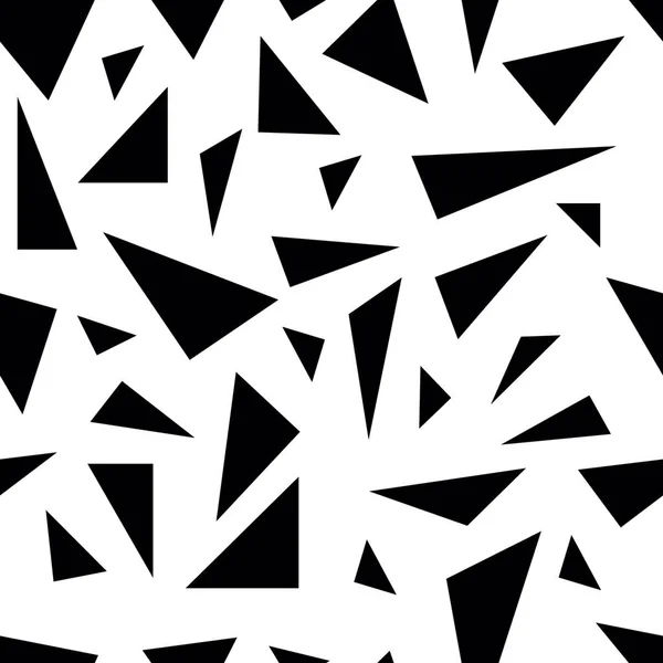 Triangle arrière-plan. Modèle sans couture. Texture abstraite géométrique. Couleurs blanc et noir. Style mosaïque polygonale. Illustration vectorielle . — Image vectorielle