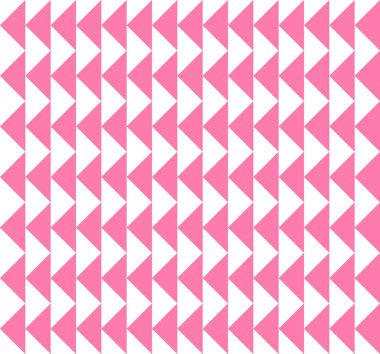 Üçgen arka plan. Kusursuz desen. Geometrik soyut doku. Pembe ve beyaz renkler. Çokgen mozaik tarzı. Vektör illüstrasyonu.