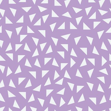 Üçgen arka plan. Kusursuz desen. Geometrik soyut doku. Pembe ve beyaz renkler. Çokgen mozaik tarzı. Vektör illüstrasyonu.