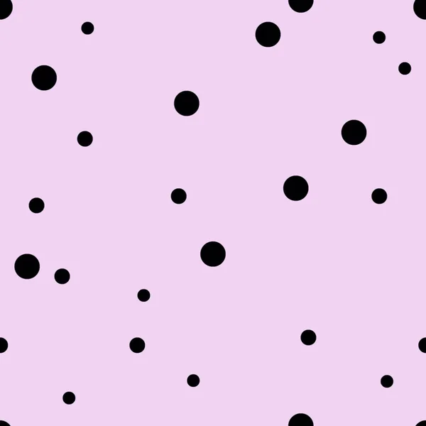 Padrão Sem Costura Pontilhada Black Polka Dot Fundo Roxo Fundo — Vetor de Stock