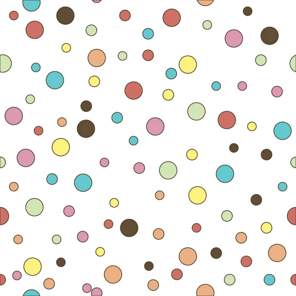 Coloré Pointillé Motif Sans Couture Polka Dot Sur Fond Blanc — Image vectorielle