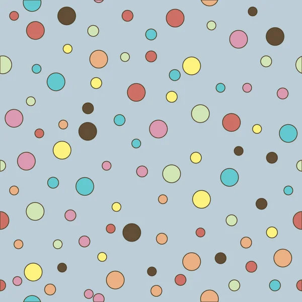 Coloré Pointillé Motif Sans Couture Polka Dot Sur Fond Gris — Image vectorielle