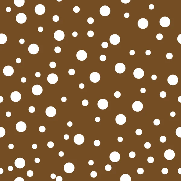 Dotted Seamless Pattern White Polka Dot Brown Background Background Vector — Stock Vector