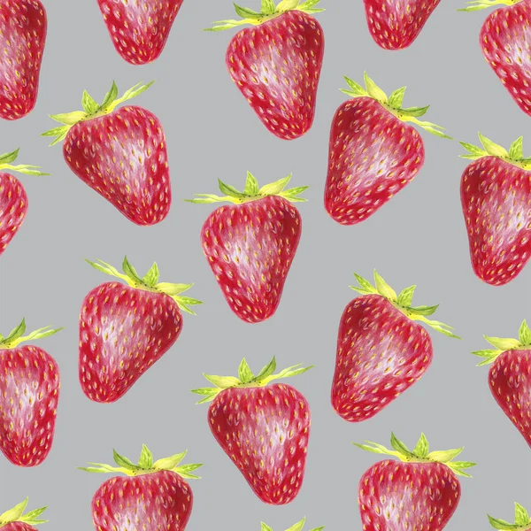 Jahodové Izolované Bílém Pozadí Červené Bobule Čerstvé Organické Jídlo Akvarel — Stock fotografie