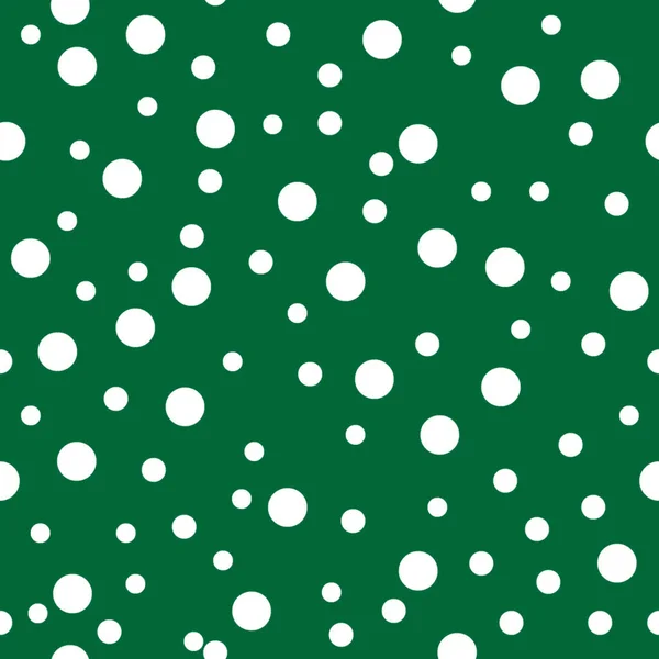 Padrão Sem Costura Pontilhada White Polka Dot Fundo Verde Fundo — Vetor de Stock