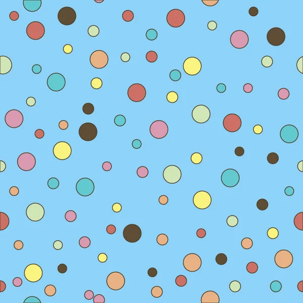 Πολύχρωμο Διάστικτο Μοτίβο Χωρίς Ραφή Polka Dot Γαλάζιο Φόντο Εικονογράφηση — Διανυσματικό Αρχείο