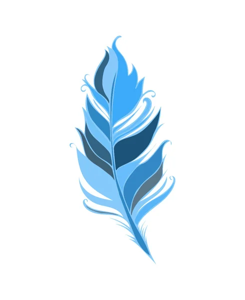 Blue Feather isoliert auf weißem Hintergrund. Vektorillustration — Stockvektor