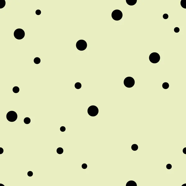 Padrão sem costura pontilhada. Black Polka Dot em fundo bege Fundo. Ilustração vetorial. Design gráfico minimalista monocromático. Papel de parede, tecido de móveis, têxtil —  Vetores de Stock