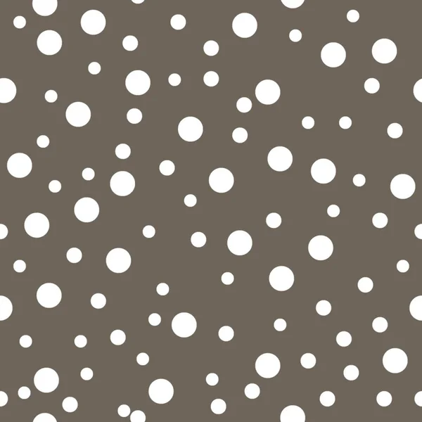 Padrão sem costura pontilhada. White Polka Dot em fundo cinza bege Fundo. Ilustração vetorial. Design gráfico minimalista monocromático. Papel de parede, tecido de móveis, têxtil —  Vetores de Stock