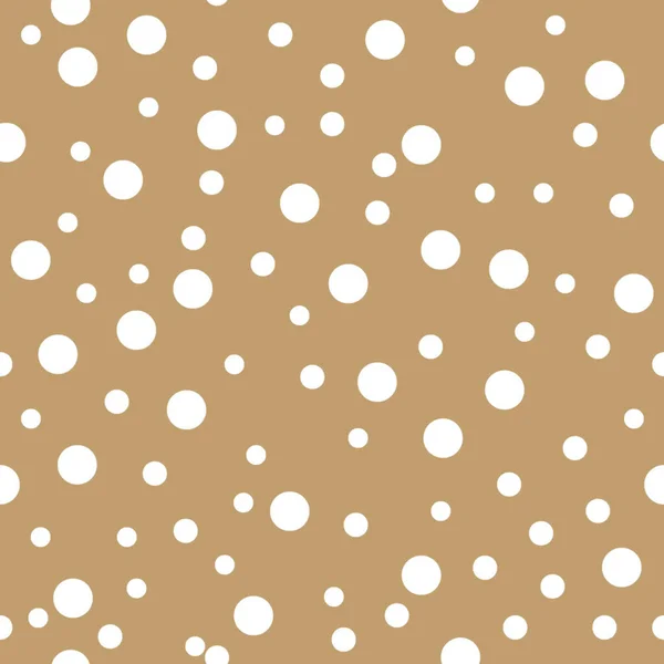 Motif pointillé sans couture. Pois blanc à pois sur fond beige Fond. Illustration vectorielle. Conception graphique minimaliste monochrome. Papier peint, tissu de meubles, textile — Image vectorielle