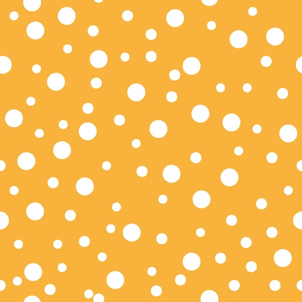 Створений безшовний візерунок. Білий Дот на помаранчевому фоні. Векторна ілюстрація. Монохромний мінімалістський графічний дизайн. Wallpaper, меблева тканина, текстиль — стоковий вектор