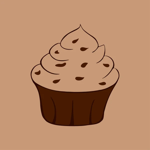 Chokladmuffins isolerad. Vektorillustration. — Stock vektor