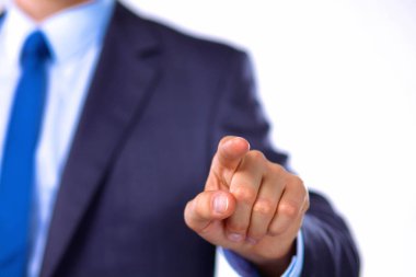 genç işadamı aşk için bir kartvizit ile elini tutar