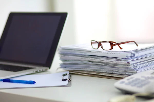 stock image File folders, standing on shelves in the background