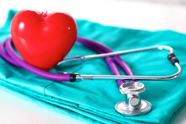 Stethoscope on a background of medical coat — Stock Photo, Image