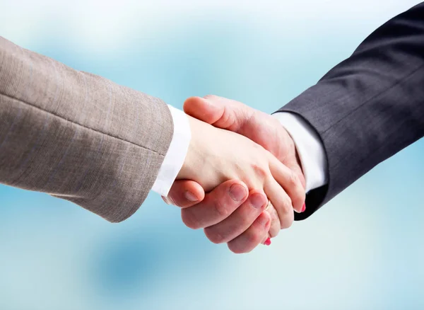 Un apretón de manos. Dos hombres de negocios dándose la mano entre sí —  Fotos de Stock