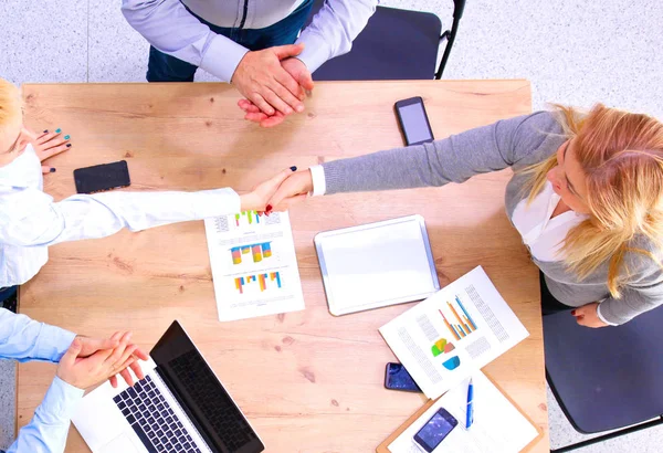 Reunión de negocios en la mesa vista superior — Foto de Stock