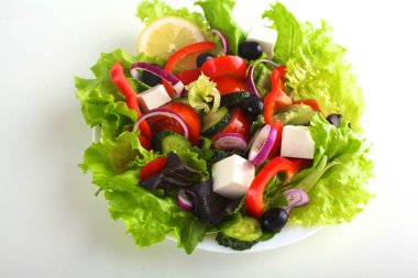 Salata taze sebze ve otlar plaka tablo