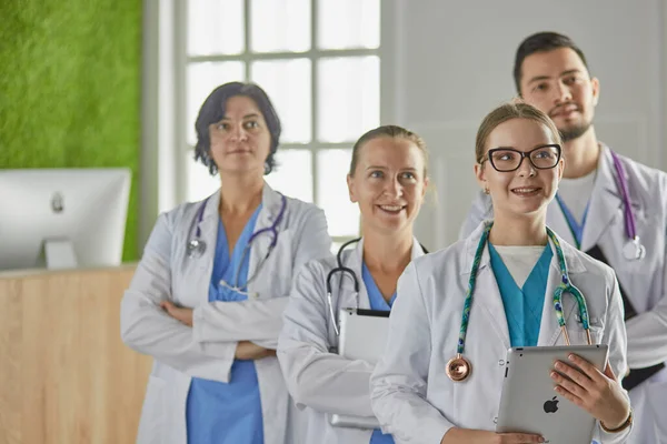 group of medical workers portrait in hospital