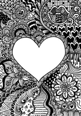 Hand drawn zentangle background clipart