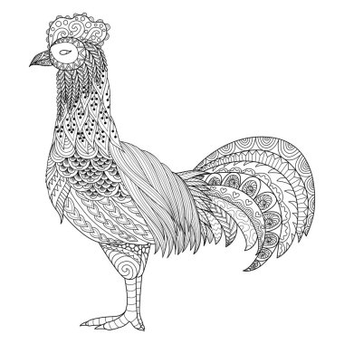 Chicken zentangle stylized for coloring book  clipart