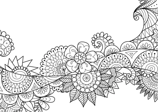 Zendoodle tasarım afiş, arka plan, kartı ve diğer tasarım öğesi için çiçek akış — Stok Vektör